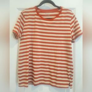 Women's Eddie Bauer Orange Stripe T-Shirt